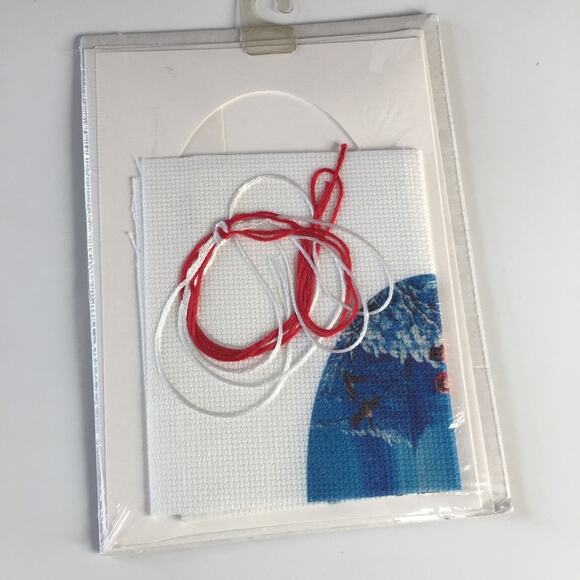 Candamar Designs Embellished Cross Stitch 5"x7" Christmas Card Kit Red Sleigh - Picture 5 of 8